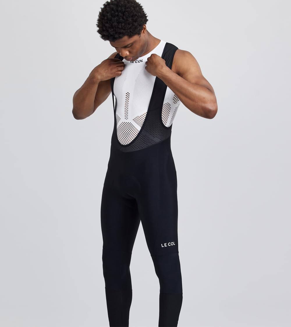 Men’s Pro Bib Cycling Tights - Breathable & Sweat-Wicking Bicycle Pants with Aerodynamic Panels, Lightweight Design & Cuffed Ankles for Road Biking & Indoor Training