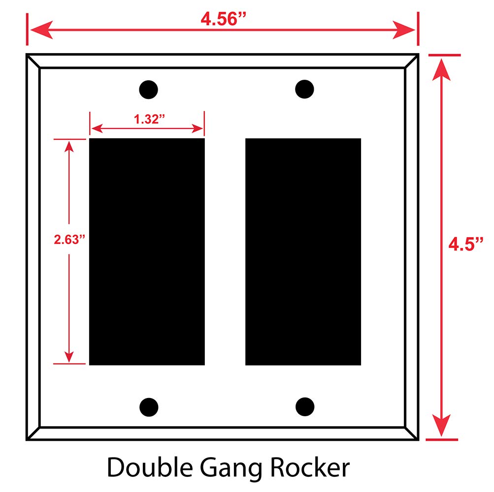 2-Gang Oversized Decorative Metal Rocker (Decora) Switch Plate Cover - Red Wine & Bread Design - Made in USA - Perfect for Kitchens, Dining Rooms & Home Decor