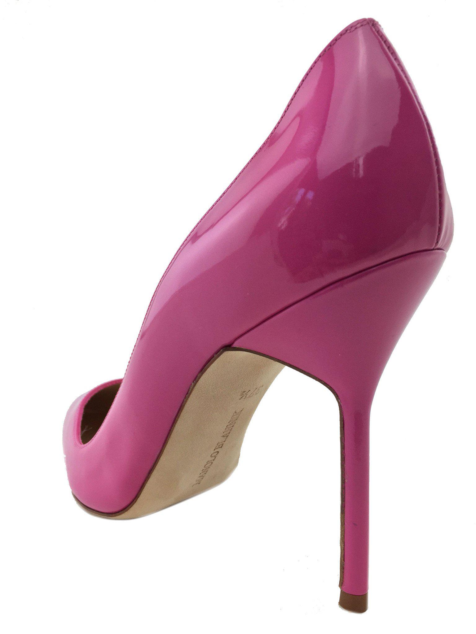 Manolo Blahnik BB Patent Leather Pointed Toe Pumps - Women's Size 7.5 (US) | Elegant High Heels for Weddings, Parties & Office Wear