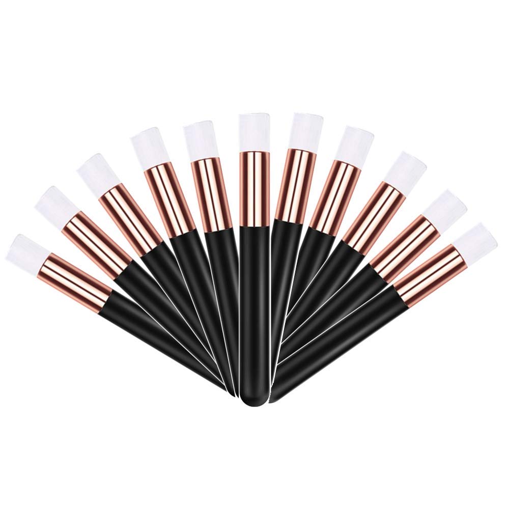 20 Pcs Black & Rose Gold Eyelash Shampoo Brushes - Professional Cosmetic Brush Set for Blackhead Removal, Nose Cleaning & Lash Washing | Gentle Peel-Off Face Brush Tools for Spa & Makeup Removal by Lskeenon | Perfect for Home Beauty Care & Salon Use