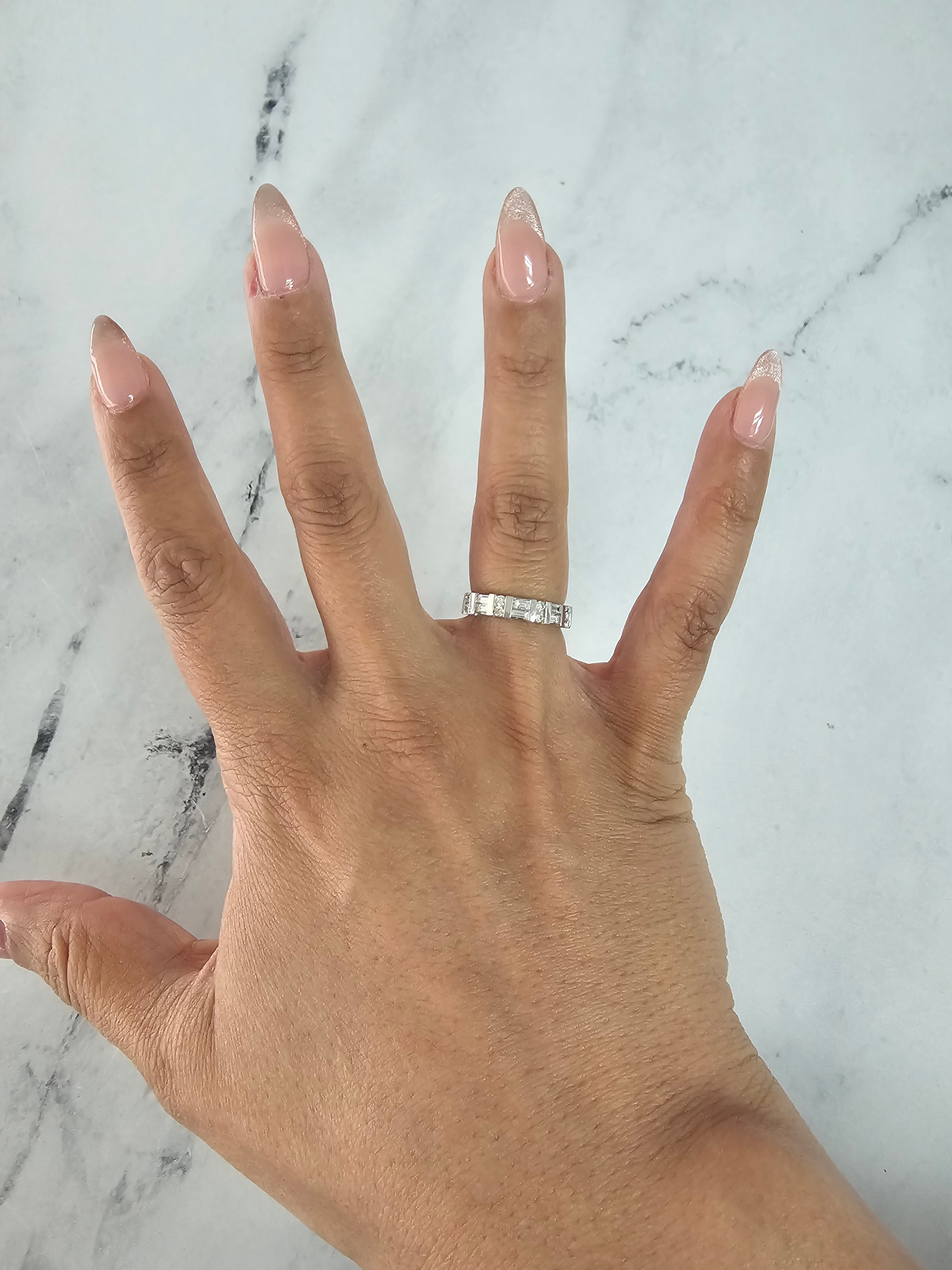14K White Gold Baguette Diamond Anniversary Wedding Band for Women - Perfect for Weddings, Anniversaries & Special Occasions