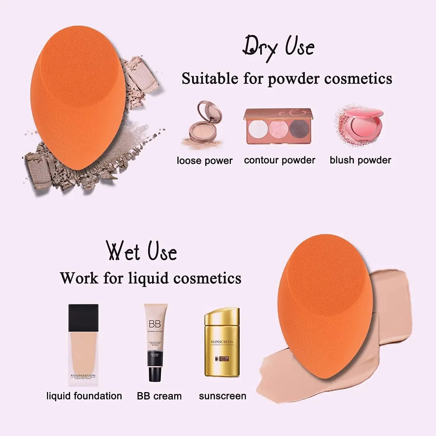 Huda Beauty Makeup Sponge Set - 7pcs Teardrop Blender Sponges for Flawless Foundation Application, Multi-Colored Makeup Puffs with Gift Jar | Perfect for Professional Makeup, Travel & Daily Beauty Routine