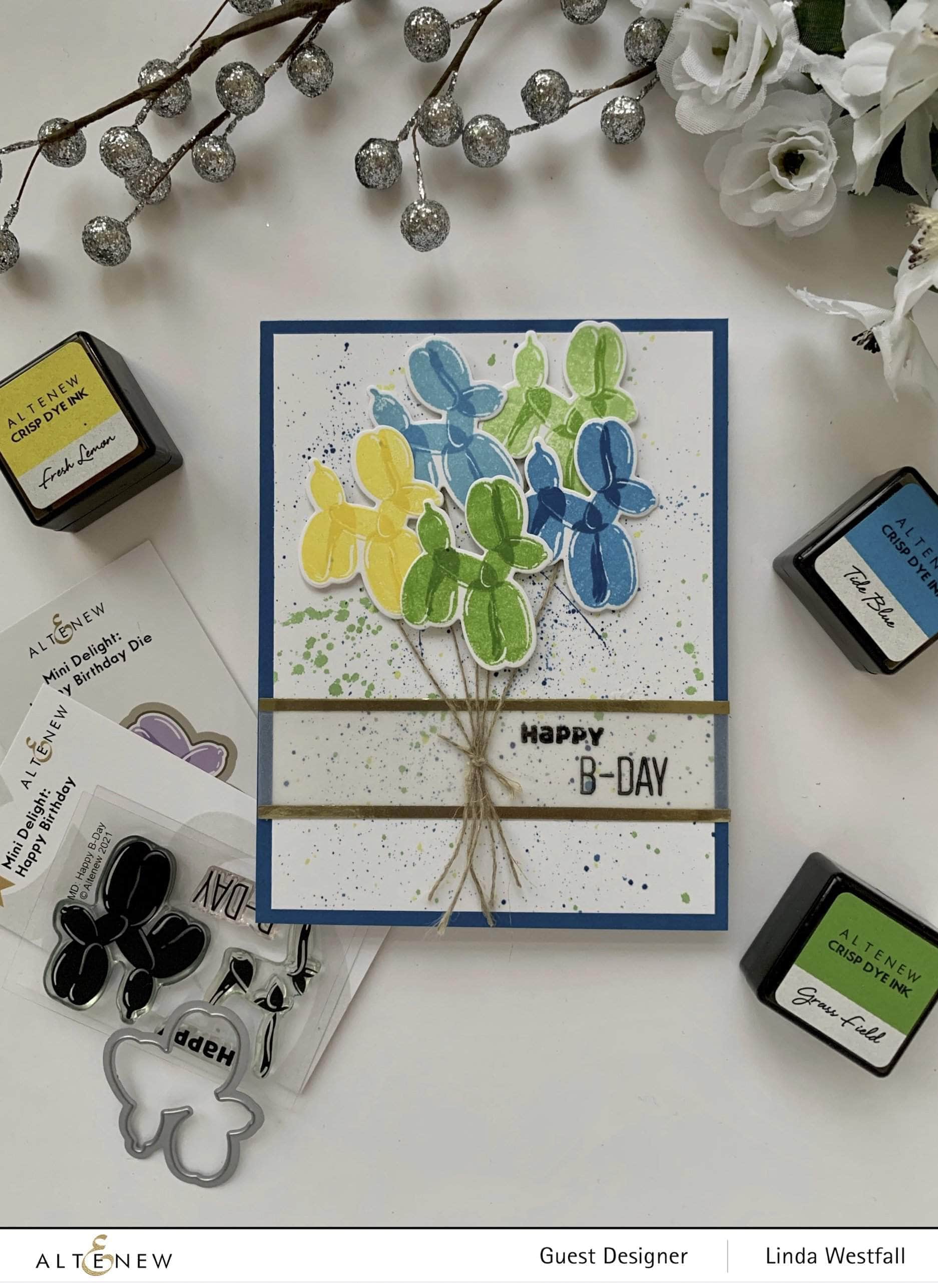 Mini Delight Happy Birthday Stamp & Die Set for Card Making - Perfect for DIY Greeting Cards, Scrapbooking & Paper Crafts
