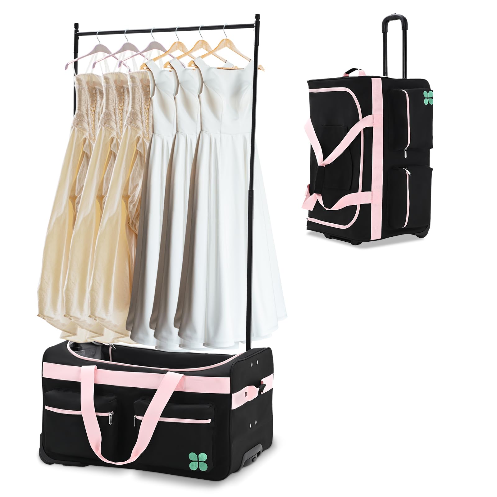 Oeaear Rolling Dance Duffel Bag with Garment Rack - 27
