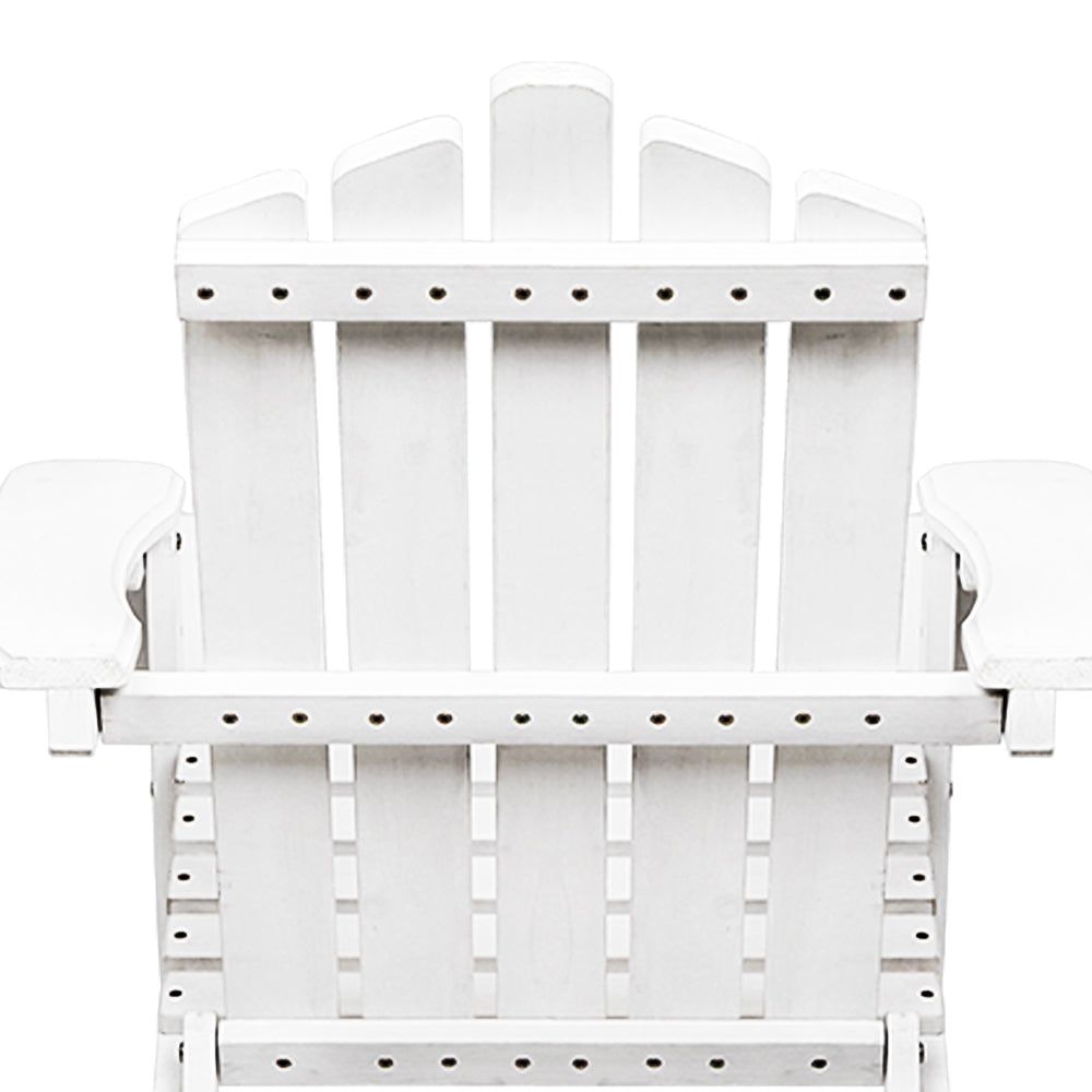 Gardeon Outdoor Sun Lounge Beach Chair - White Wooden Adirondack Patio Chair with Table Setting - Perfect for Poolside, Backyard & Beach Relaxation