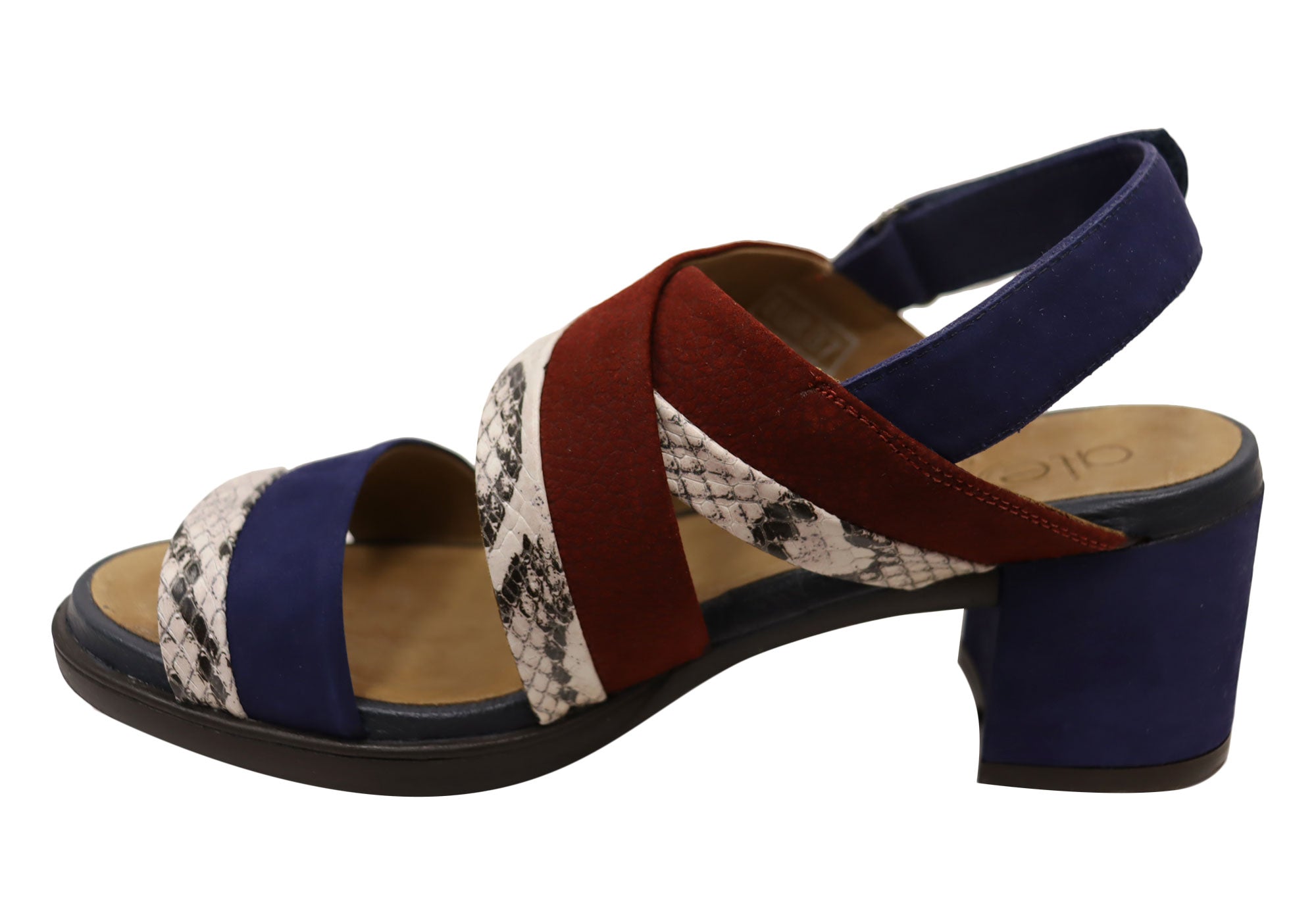 Opananken Nancie Women's Comfortable Leather Mid Heel Sandals - Stylish & Supportive for Work, Date Night & Summer Outings