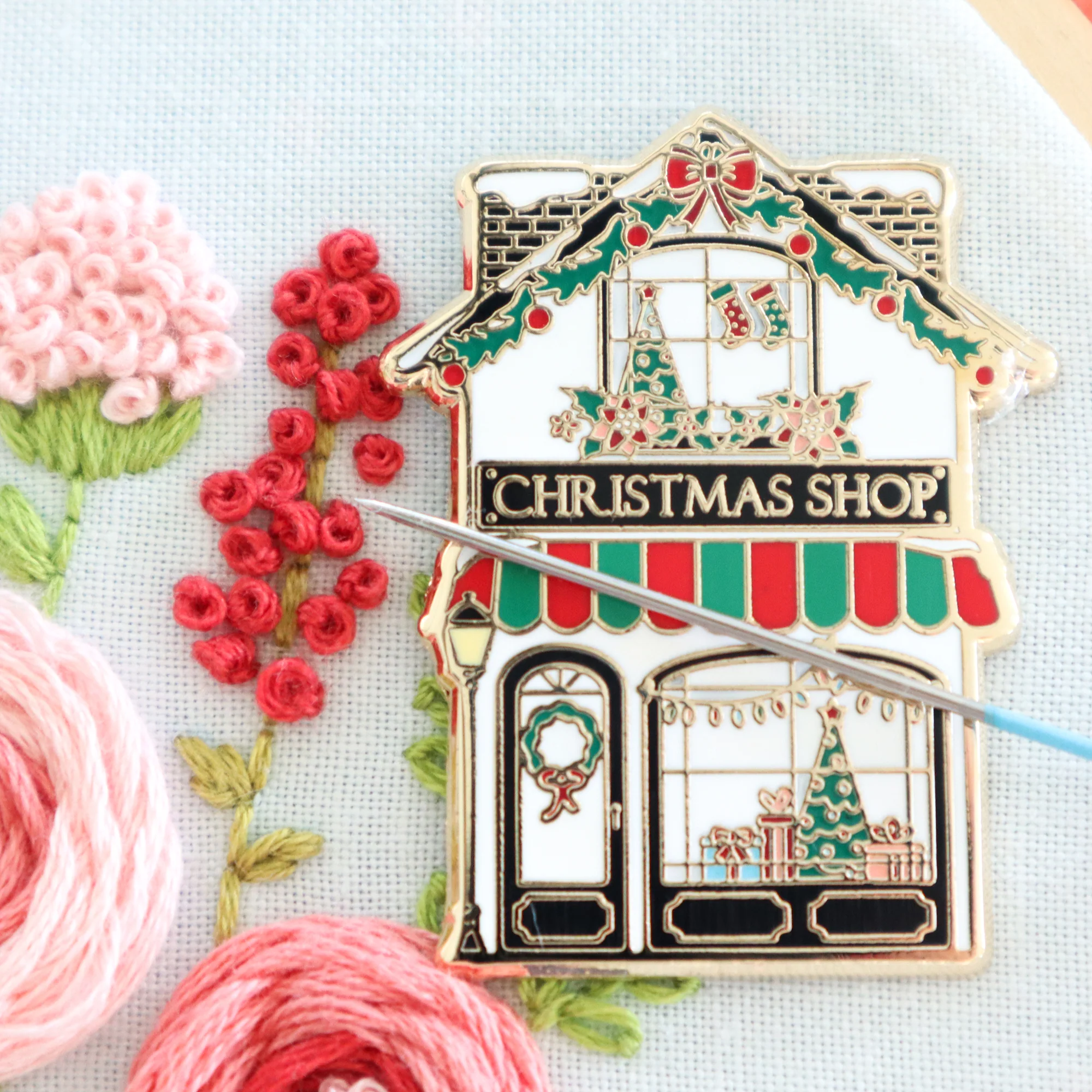 Christmas Needle Minder - Festive Magnetic Pin Holder for Sewing & Embroidery | Perfect for Quilting, Cross Stitch & Craft Projects | Flamingo Toes Holiday Collection
