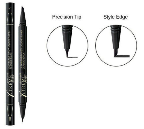 Volumizing Liquid Eyeliner for Thicker Lashes - 2 Rich Shades (Black & Brown) | Perfect for Daytime Office Look & Nighttime Glam Makeup