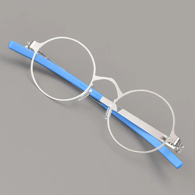 Aimee Women's Full Rim Round Screwless Steel Eyeglasses Frame 1176 - Lightweight Comfortable Eyewear for Reading, Work & Fashion Accessories