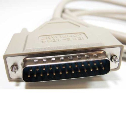 IEEE-1284 Parallel Printer Cable DB25 Male to Male 10ft - High Speed Data Transfer for Dot Matrix Printers, Label Makers & Legacy Devices (Home Office & Industrial Use)