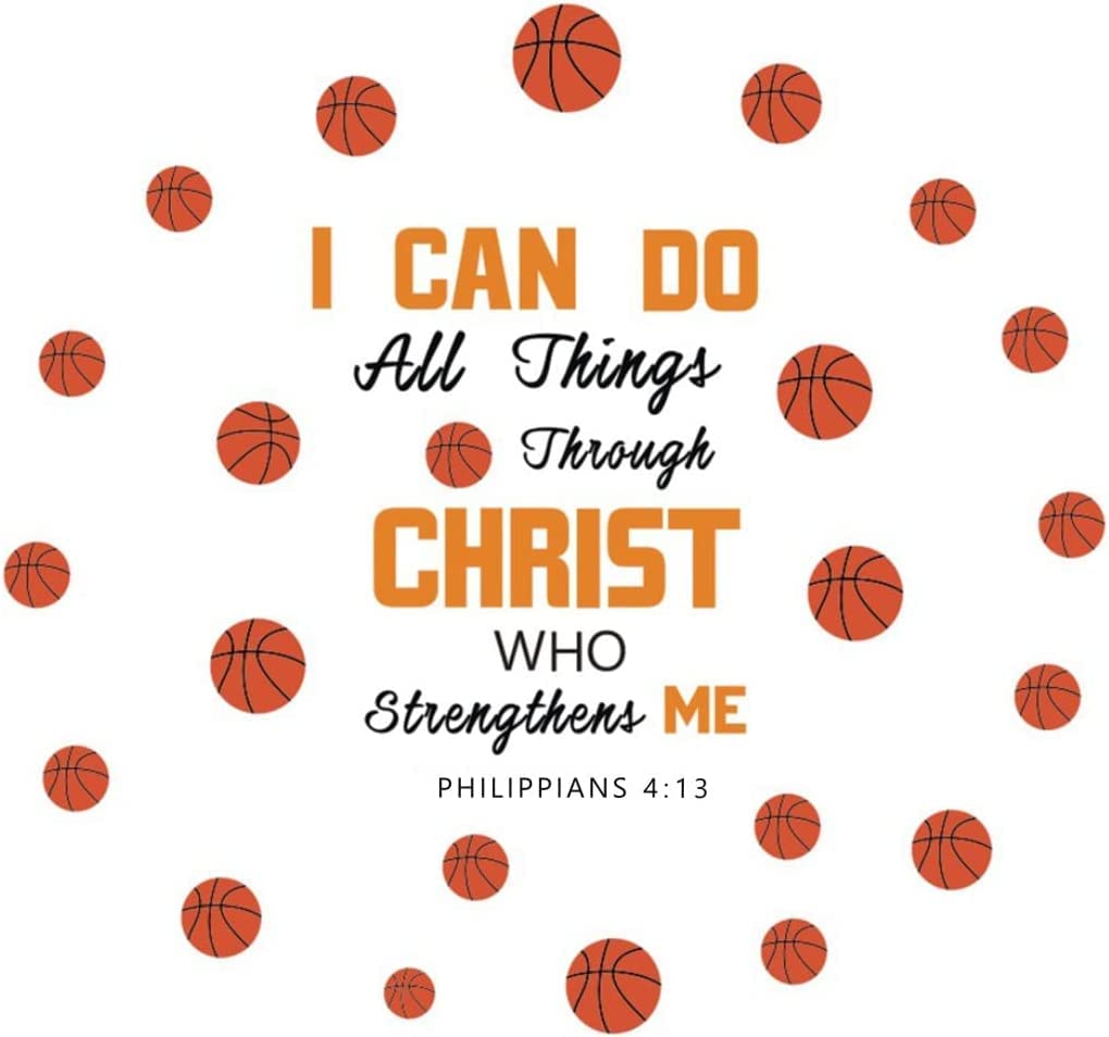 IARTTOP Motivational Basketball Wall Stickers - 'I Can Do' Sports Theme Decals for Boys Room, Gym & Playroom Decor - Perfect for Basketball Fans & Sports-Themed Home Decor
