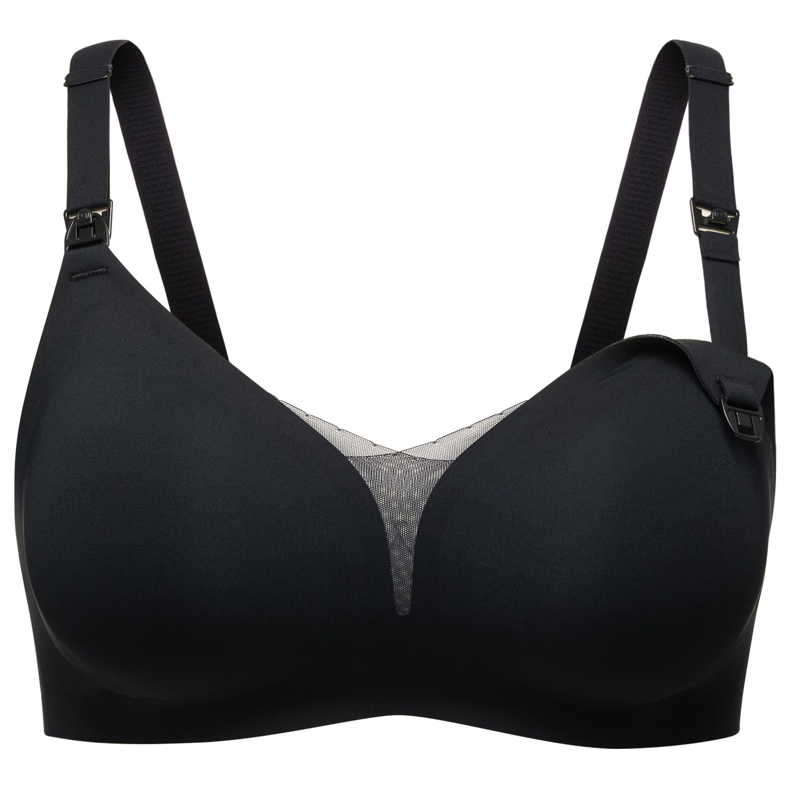 Momcozy Nursing Bras for Breastfeeding - Wireless Maternity Bra with Breathable Mesh & Padding Support | Comfortable Nursing Bralette for Pregnancy & Postpartum | Perfect for Daily Wear, Pumping & Skin-to-Skin Bonding