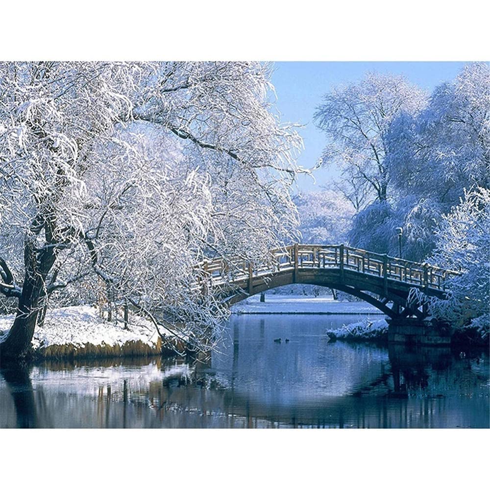 5D Diamond Painting Kit - Winter Snow Scene DIY Full Drill Art for Adults & Kids, 80x110cm (32x44in) - Perfect for Home Wall Decor, Relaxation & Creative Gift Giving