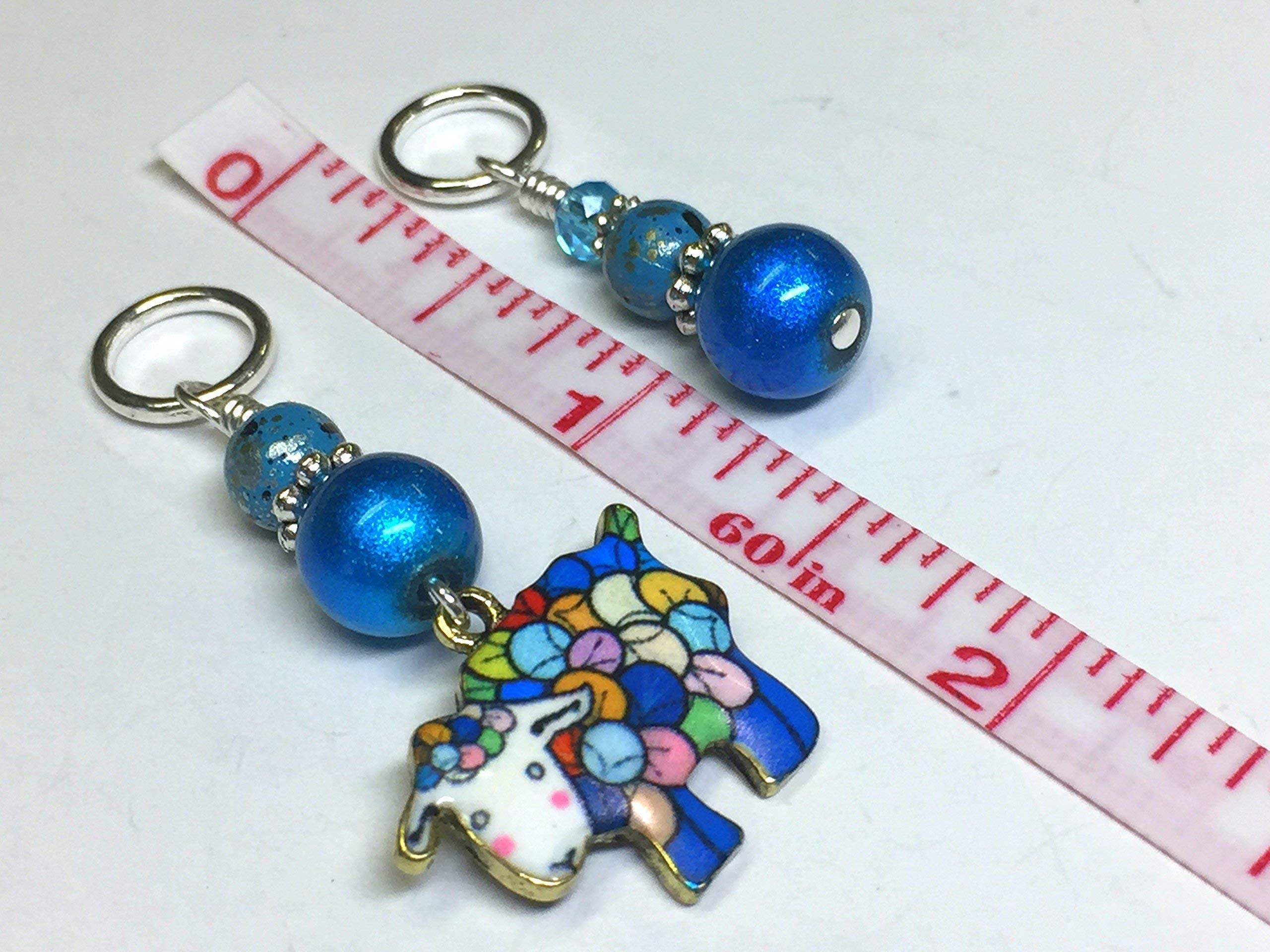 Premium Blue Stitch Marker Set for Knitting & Crochet - 50pcs Sheep-Shaped Progress Keepers with Locking Rings | Perfect for Yarn Projects, DIY Crafts, and Handmade Gifts (Great for Beginners & Advanced Knitters)