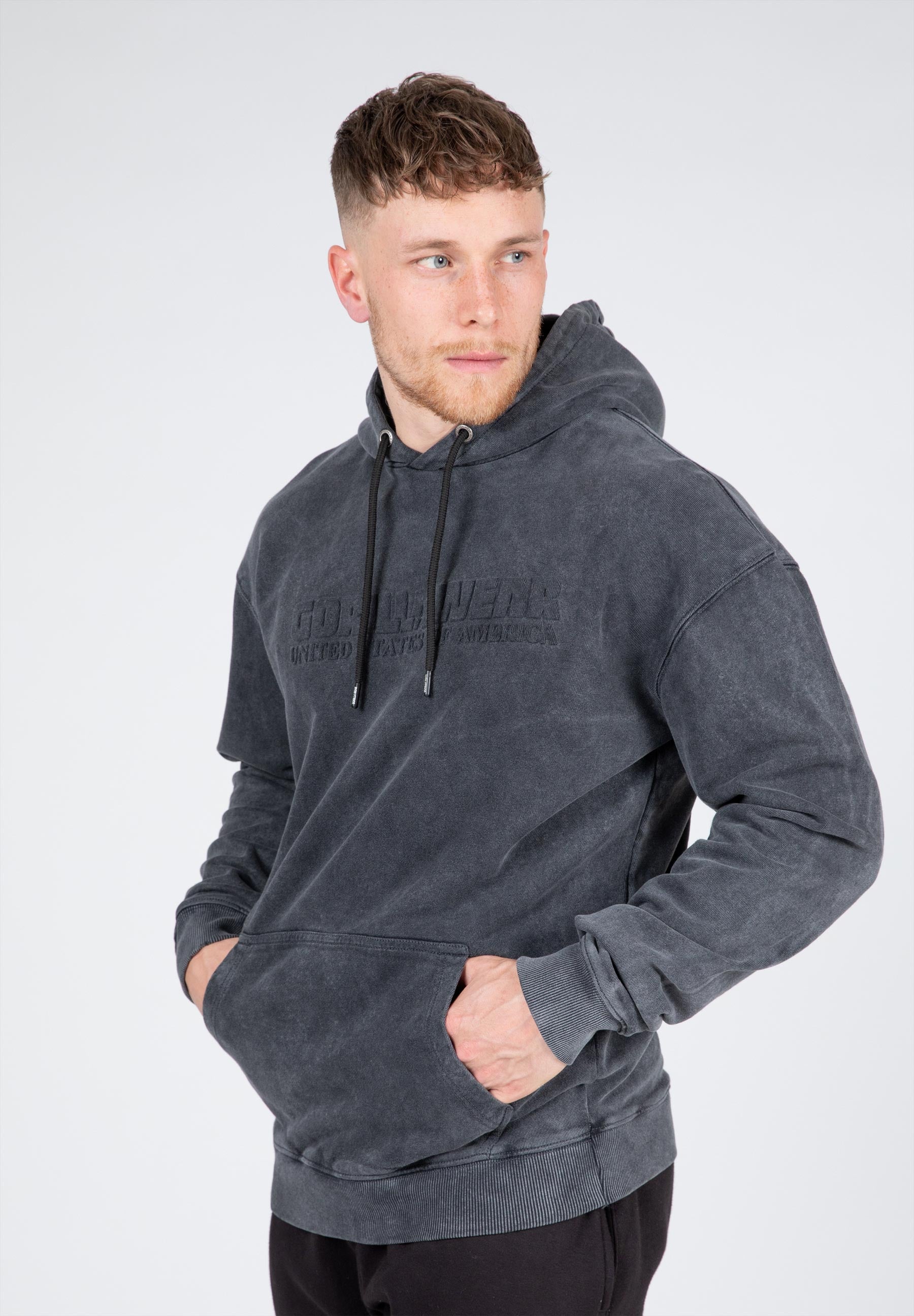 Crowley Men's Oversized Hoodie Sweatshirt - Soft Washed Gray Pullover for Casual Wear, Street Style & Loungewear