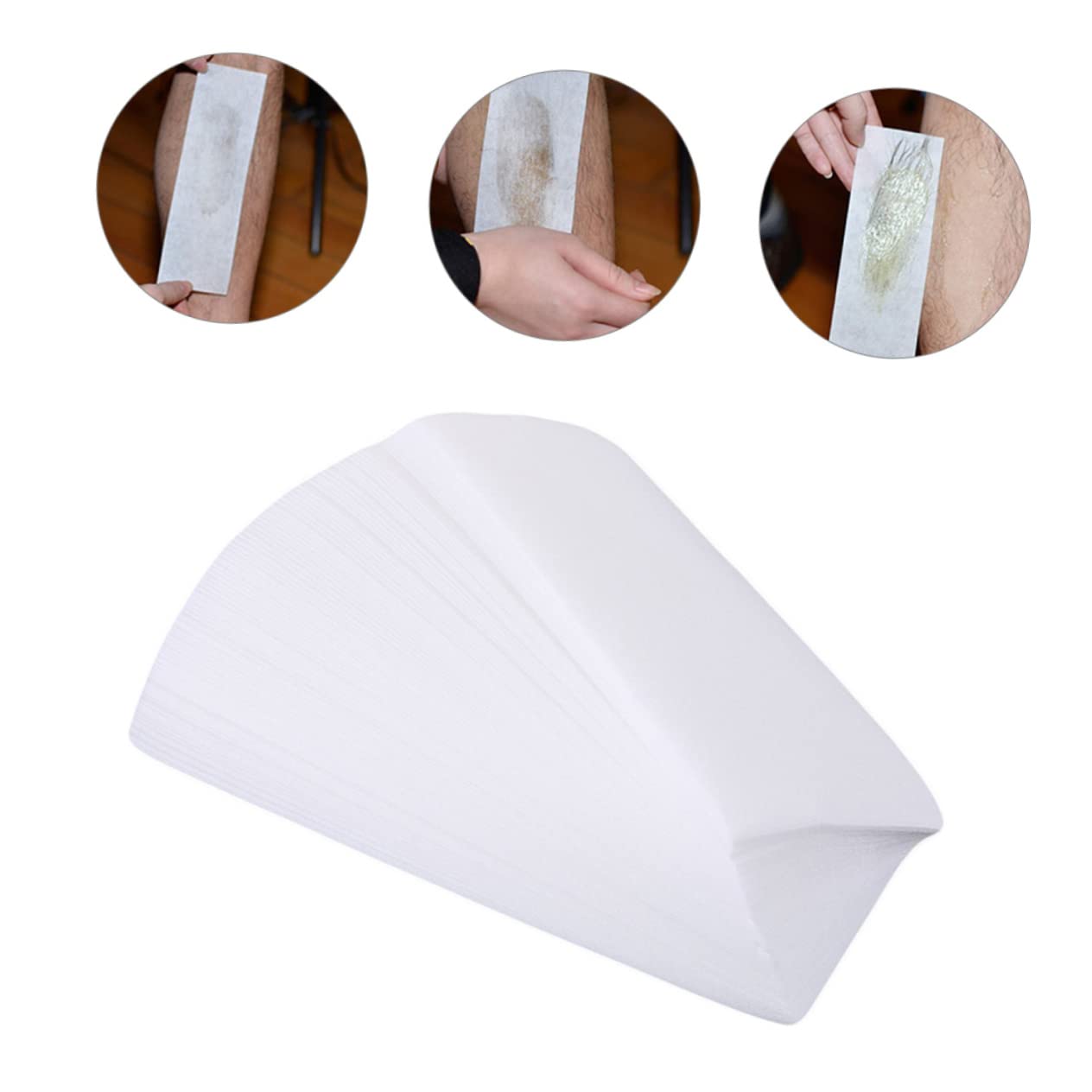 FRCOLOR 200pcs Hair Removal Wax Strips - Non-Woven Fabric Waxing Paper for Face, Body, Bikini & Legs - Painless Hair Removal for Smooth Skin at Home or Salon