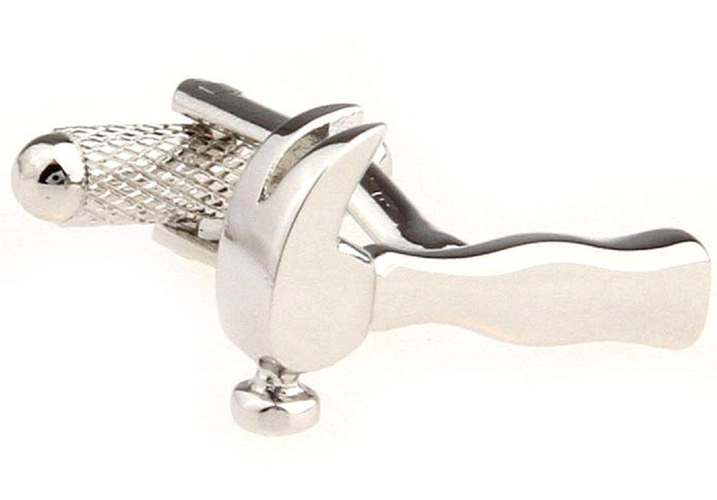MRCUFF Hammer and Saw Construction Cufflinks Set - Premium Metal Cufflinks for Men in Gift Box with Polishing Cloth - Perfect Construction Worker Gift for Birthday, Anniversary & Father's Day