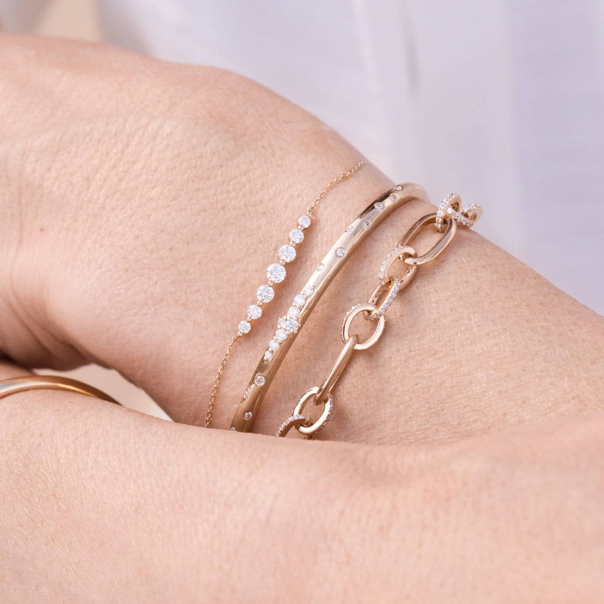 Floating Diamond Bracelet for Women - Elegant 14K Gold Plated Tennis Bracelet with Sparkling Cubic Zirconia - Perfect for Weddings, Parties & Special Occasions