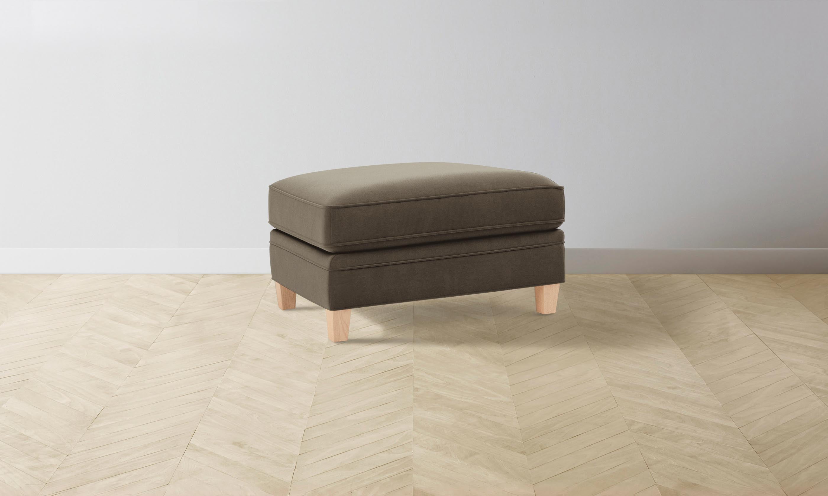 Luxury Carmine Ottoman with Soft Mohair Mink Upholstery - Elegant Living Room Footrest & Accent Chair for Home Decor