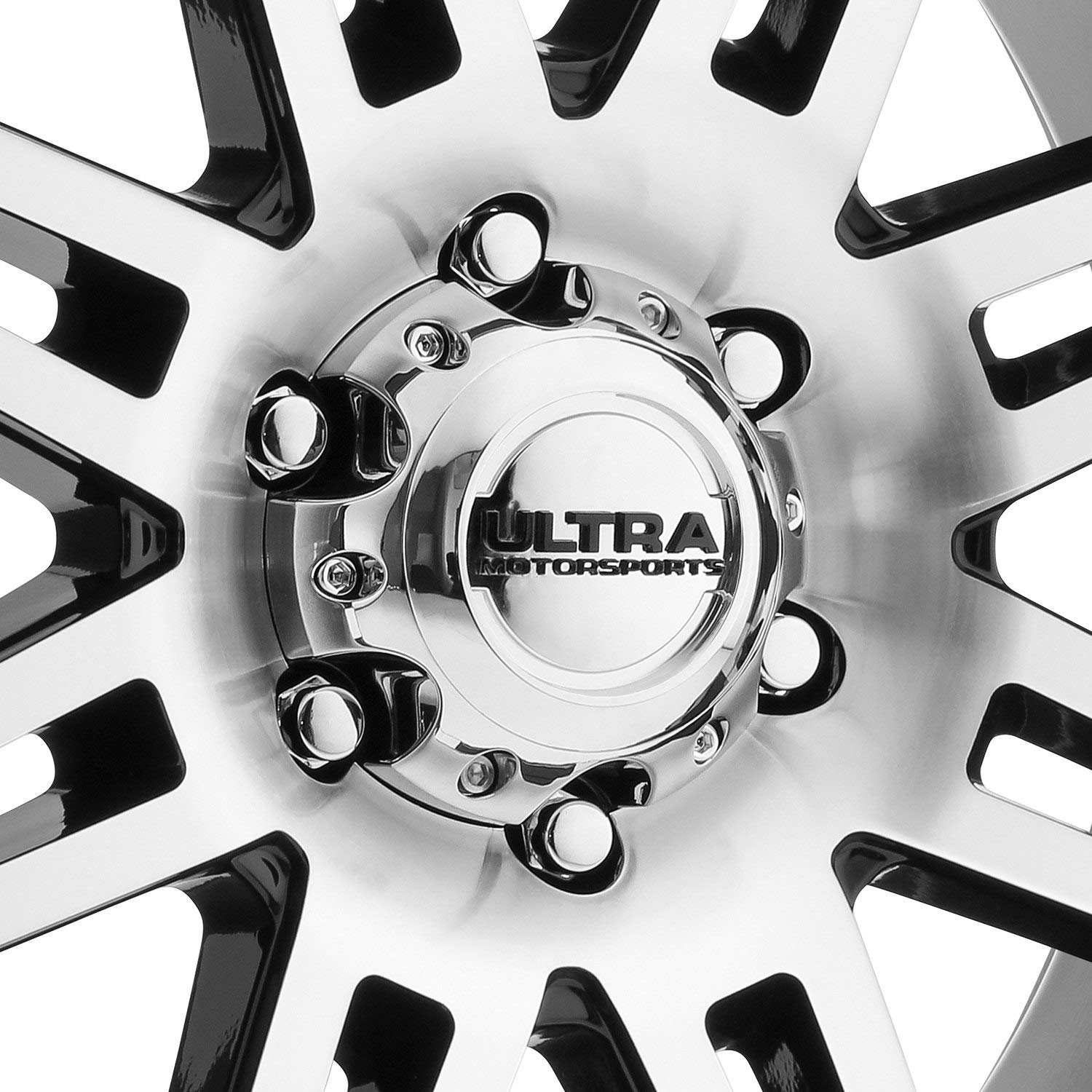 Ultra 226U MACHINE Black Wheel with Gloss Diamond Cut Face & Clear Coat - 0x8.5 Inches, 6x139mm Bolt Pattern, 25mm Offset - Perfect for Trucks, SUVs & Off-Road Vehicles