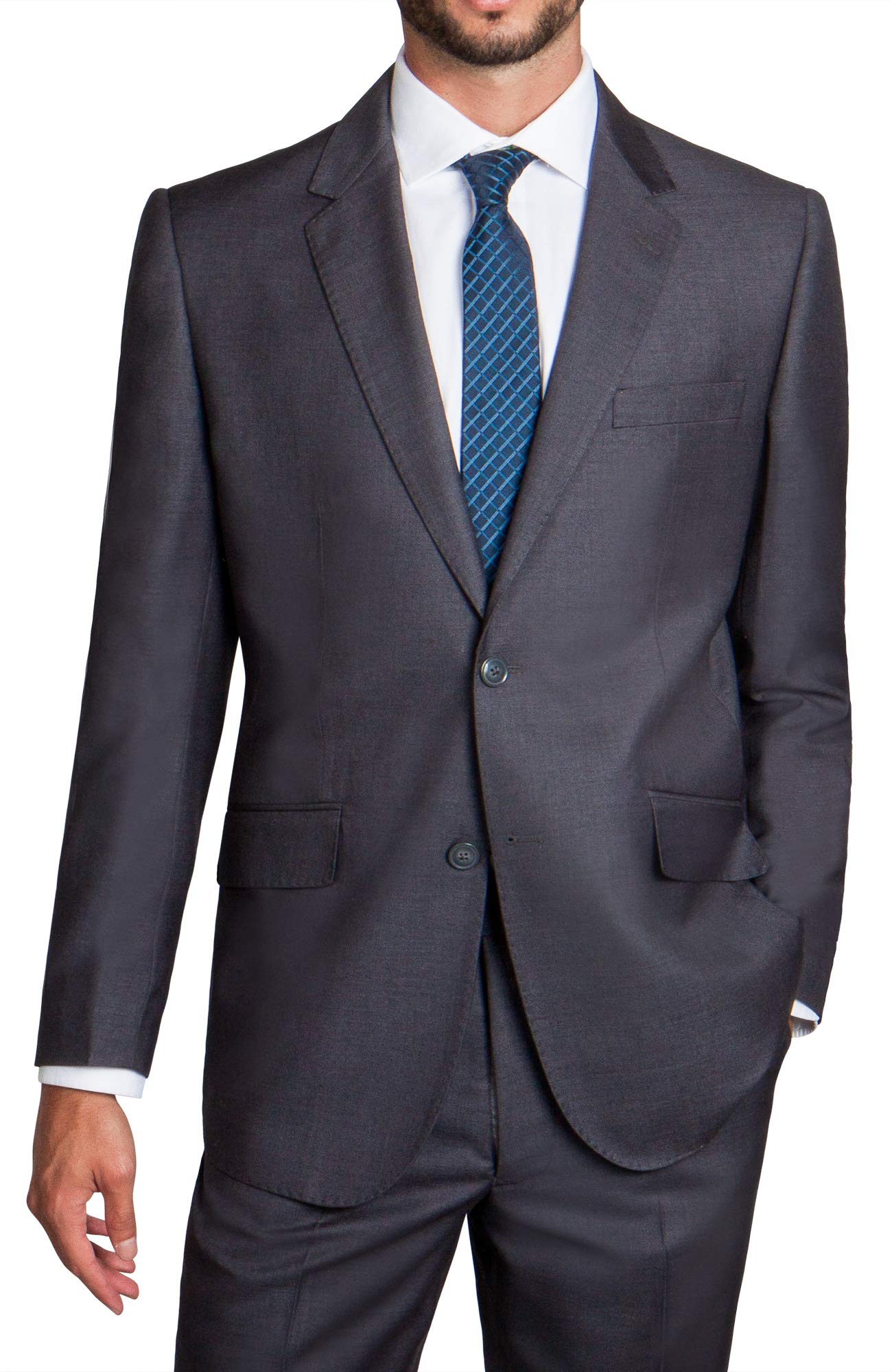 Premium Italian Wool Men's 2-Piece Suit Set - Modern Fit Blazer & Dress Pants for Business, Weddings & Formal Events | Slim Fit Two-Button Wedding Suit & Trousers for Office, Parties & Special Occasions