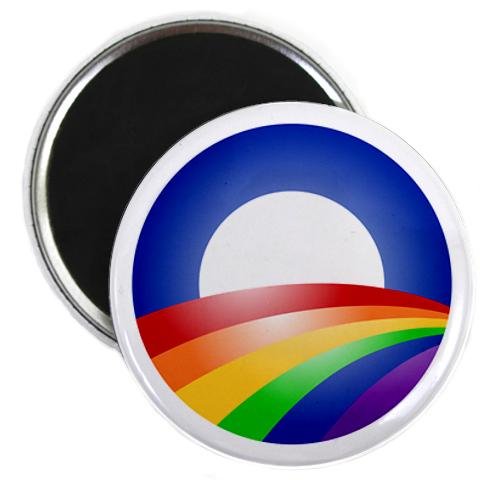 Obama Supports Same-Sex Marriage LGBT Rainbow Campaign Logo 2.25 Inch Fridge Magnet - Perfect for Pride Month Decor, LGBTQ+ Support, and Political Statement on Refrigerators