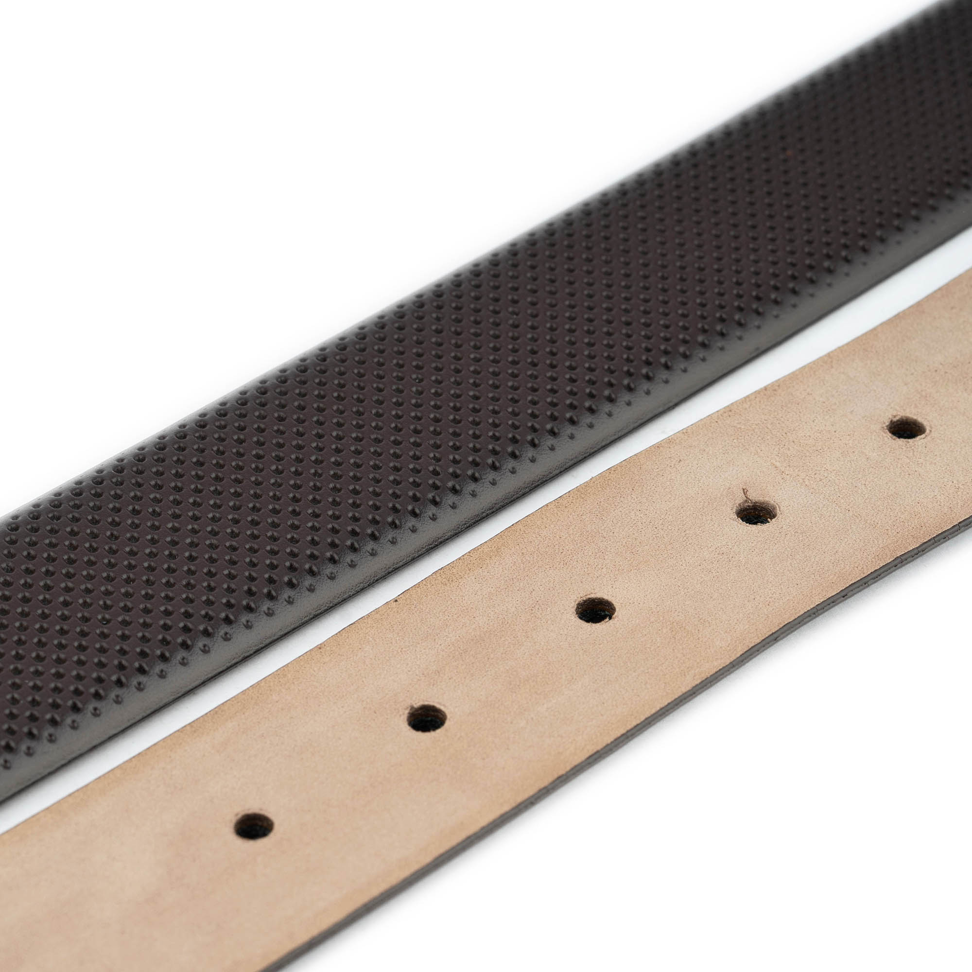 Premium 3.5cm Perforated Brown Leather Belt for Men - High-Quality Replacement Strap Compatible with Dunhill Buckles | Perfect for Business, Casual & Formal Wear