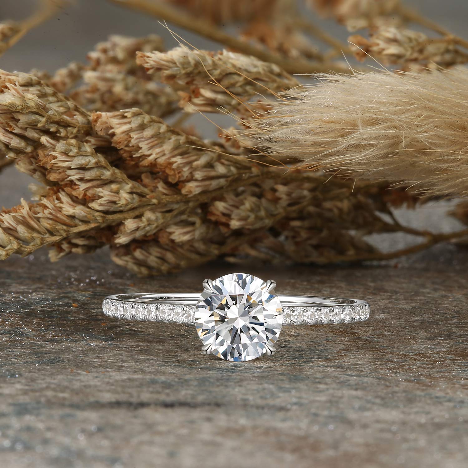 14K Yellow or White Solid Gold 1 Carat Wedding Engagement Ring for Women - Classic Solitaire Diamond Bridal Jewelry for Proposals, Anniversaries & Special Occasions