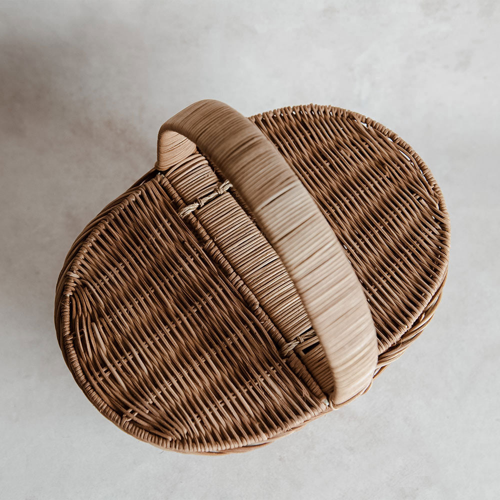 Natural Rattan Ripley Basket - Handwoven Storage Basket for Home Organization, Laundry, Toys & Blankets | Perfect for Living Room, Bedroom & Nursery Decor
