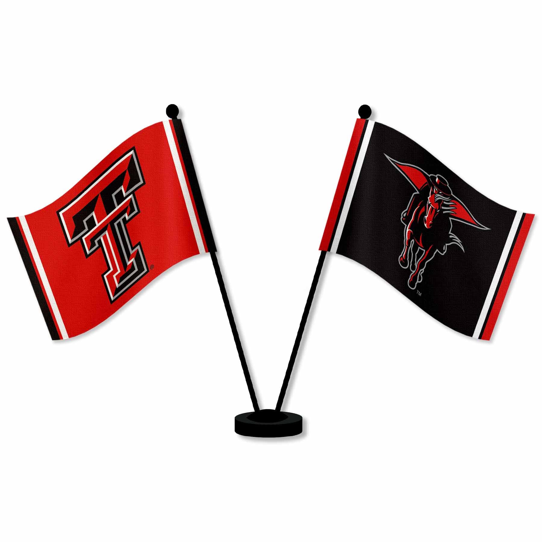 Texas Tech Red Raiders Desk & Table Top Flags - NCAA College Team Spirit Decor for Office, Home, or Game Day Party