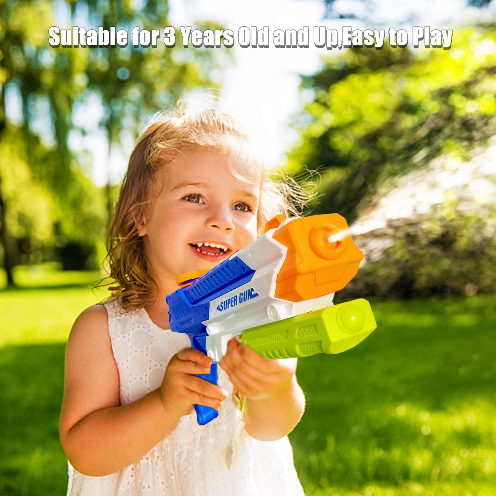 **Best Water Guns for Kids - 1000cc Summer Soaker Squirt Guns, Outdoor Water Toy for Boys & Girls Ages 3+ & Adults - 2 Pack Pool Toys for Beach, Backyard, and Water Fights (Blue)**