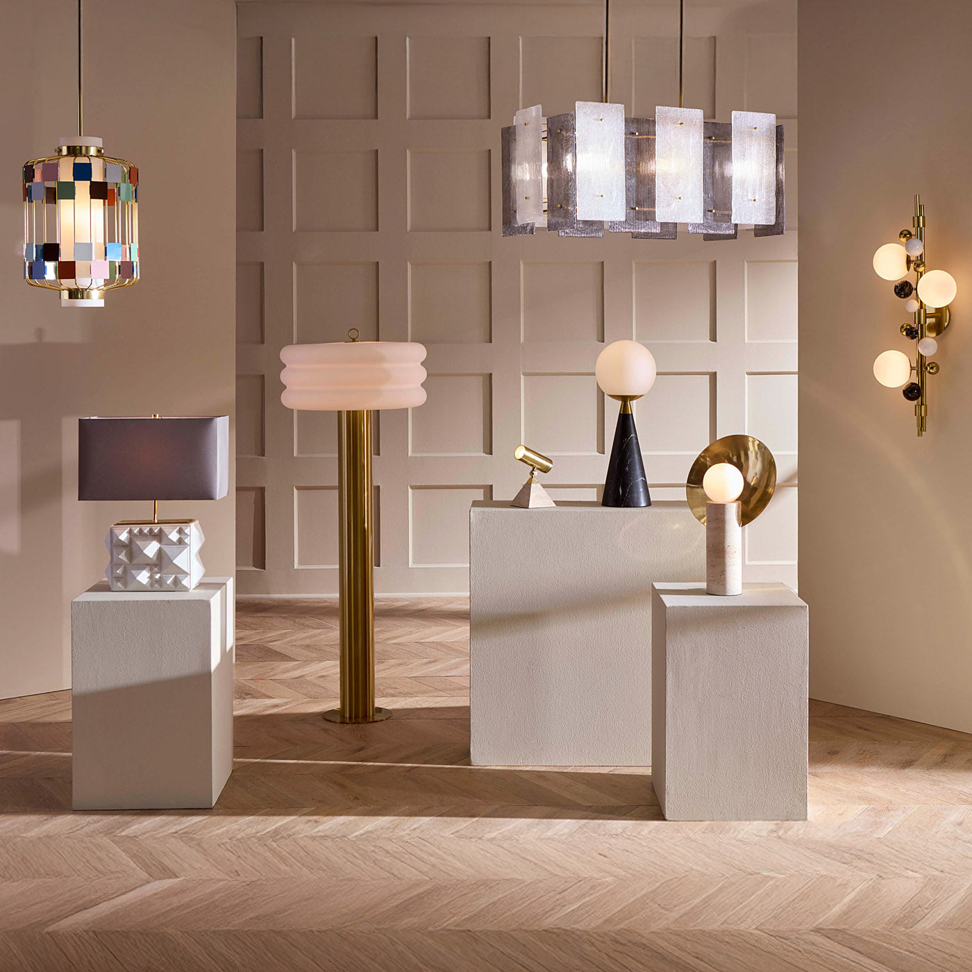 Halo Travertine Table Lamp - Natural Stone Base, Modern Home Decor for Living Room, Bedroom & Office - Perfect for Ambient Lighting & Stylish Interior Design