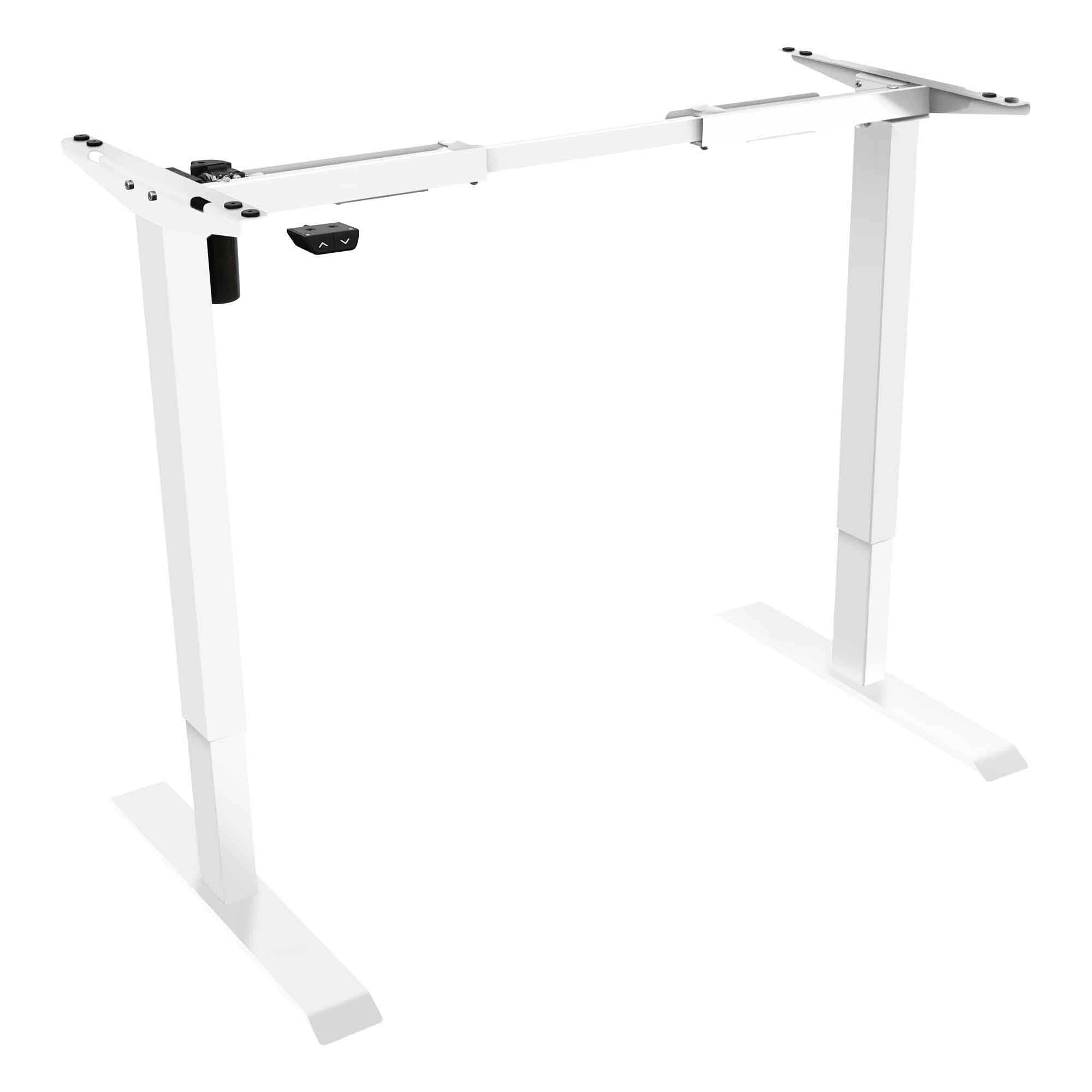 Single Motor Adjustable Sit Stand Desk Frame - 70kg Weight Capacity, White (DH64) for Home Office & Workspace Ergonomics
