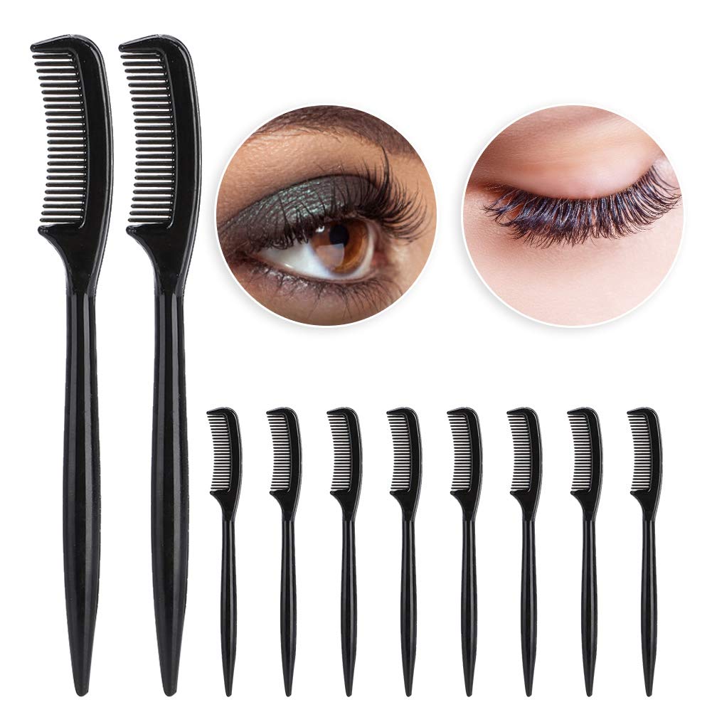 10pcs Plastic Eyelash Combs - Portable Beauty Makeup Tool for Separating Lashes & Eyebrows - Durable Lash Comb with Fine Teeth for Professional & Home Use - Perfect for Mascara Application, False Eyelash Placement & Eyebrow Grooming