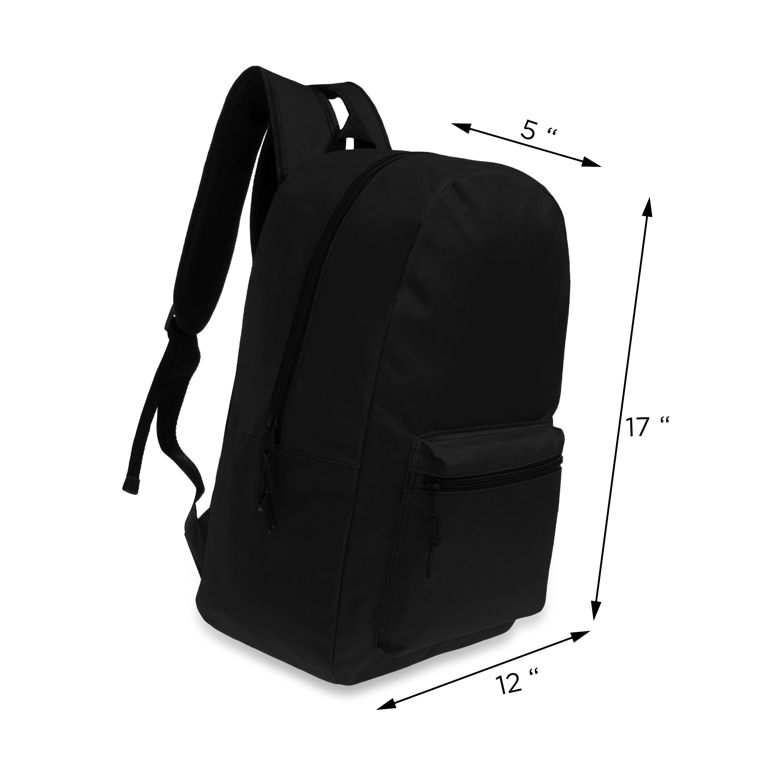 15 Inch Bulk Backpacks with 16-Piece School Supplies Kit (Pens, Pencils, Crayons) - 12 Pack in 6 Colors - Perfect for Back to School, Classroom Supplies & Student Gifts