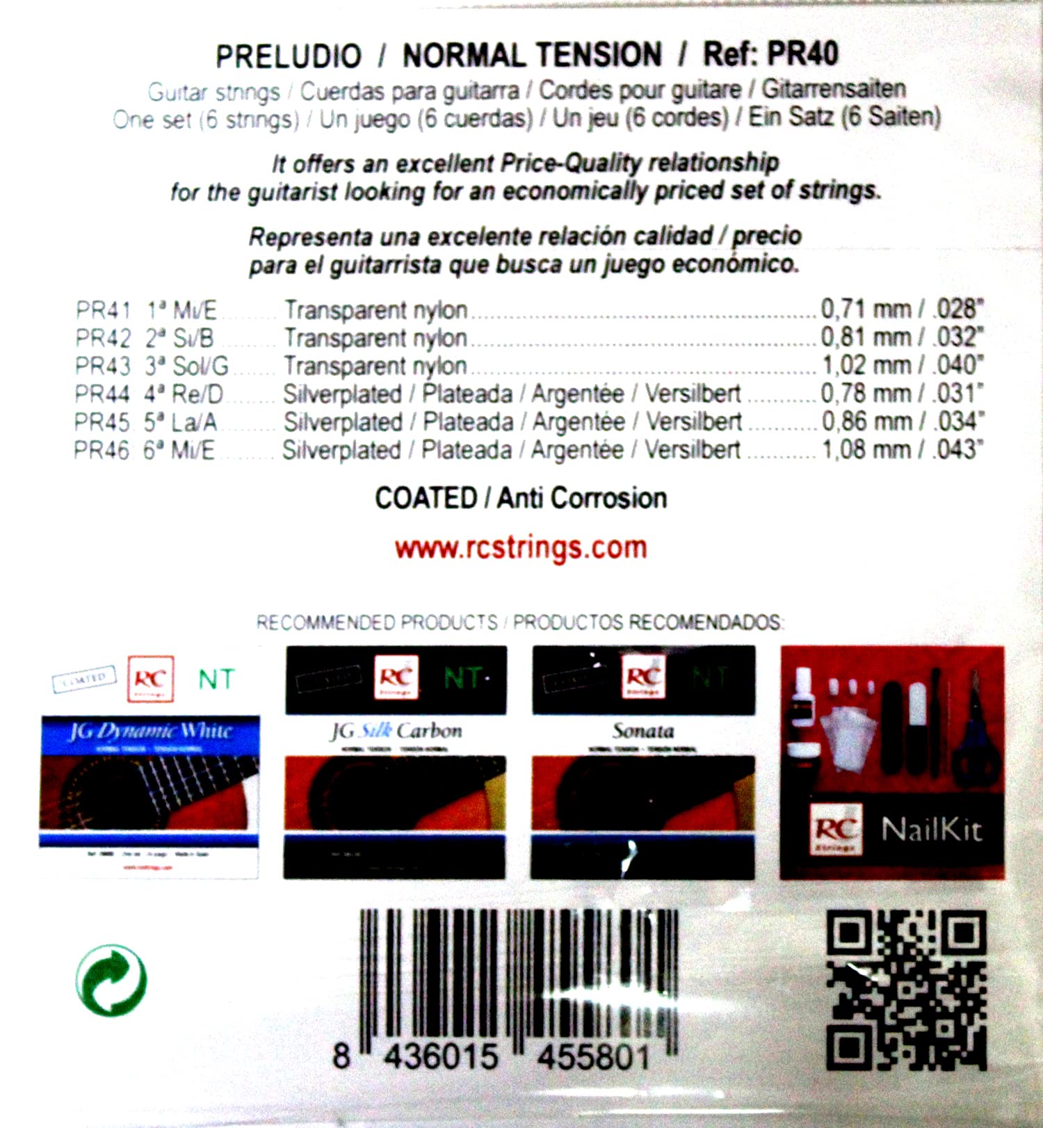 PR40 Preludio Premium Nylon Classical Guitar Strings - Medium Tension for Warm Tone | Perfect for Classical, Flamenco & Fingerstyle Playing