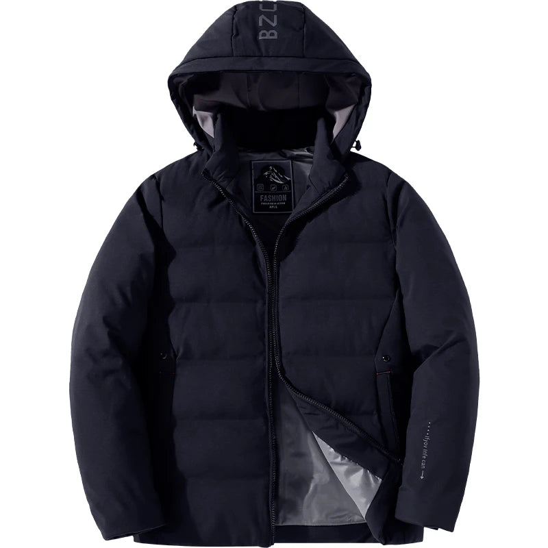 Men's Waterproof Winter Parka Jacket with Detachable Hood - Warm Windproof Coat for Outdoor Activities, Hiking & Casual Wear