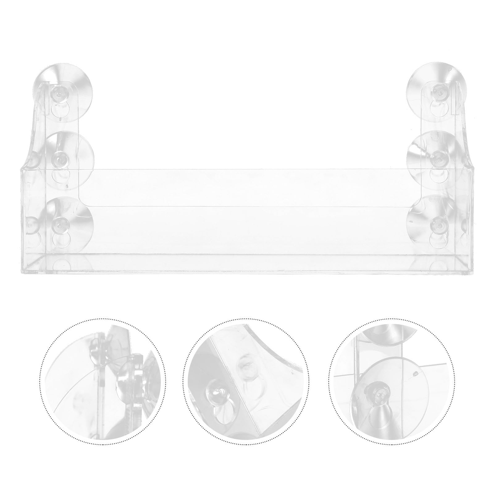 DOITOOL Clear Acrylic Refrigerator Organizer with Strong Suction Cups - 13.1 x 5.7 Inch Space-Saving Shelf for Spices, Oil Jars, Condiments - Perfect for Kitchen, Pantry & Refrigerator Organization