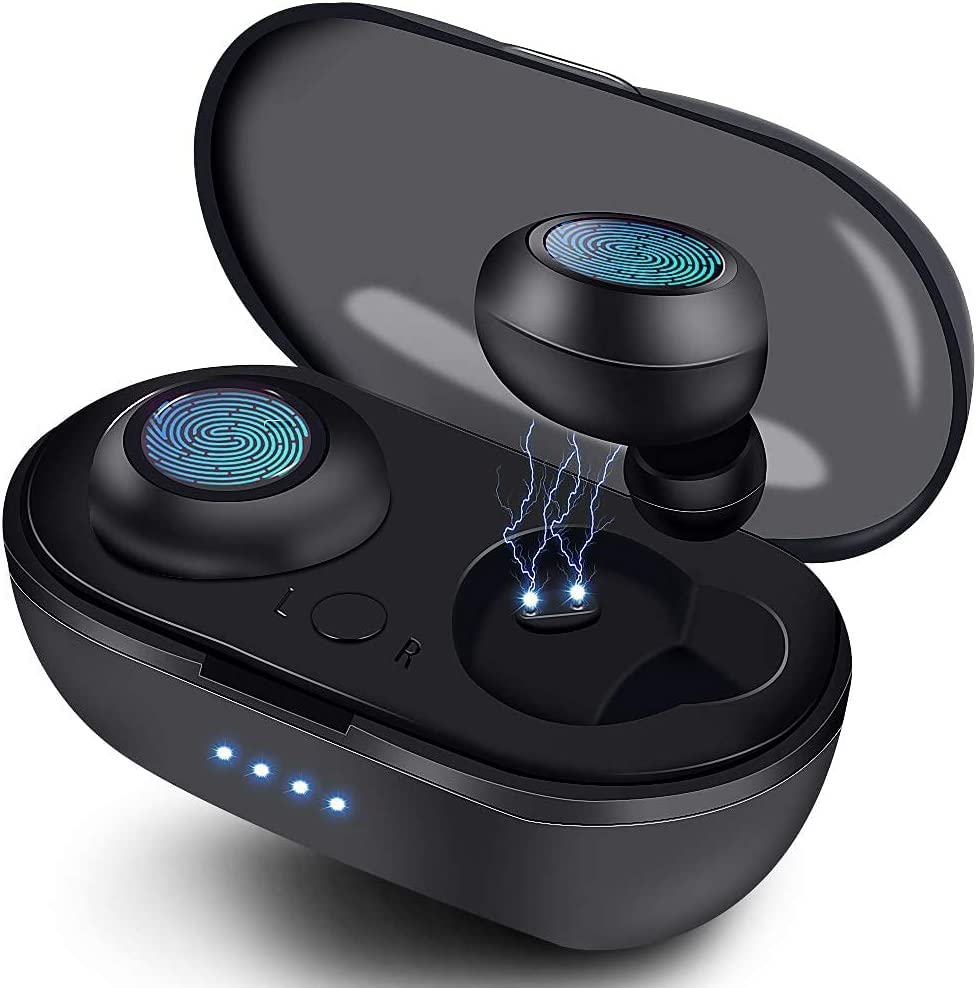 Waterproof Bluetooth 5.3 True Wireless Earbuds with Touch Control, 30H Playtime, Built-in Mic & Charging Case - In-Ear Stereo Sound for Running, Gym, Workout & Travel