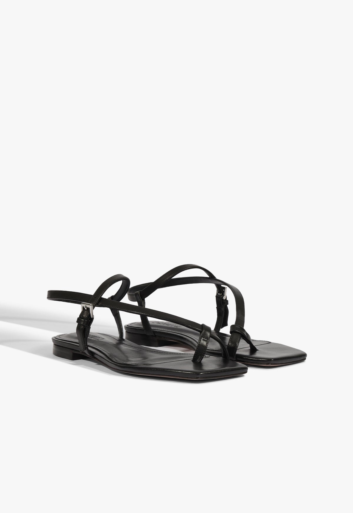Lisa Women's Black Leather Flat Sandals - Comfortable Casual Slip-On Shoes for Summer, Walking, Travel & Everyday Wear