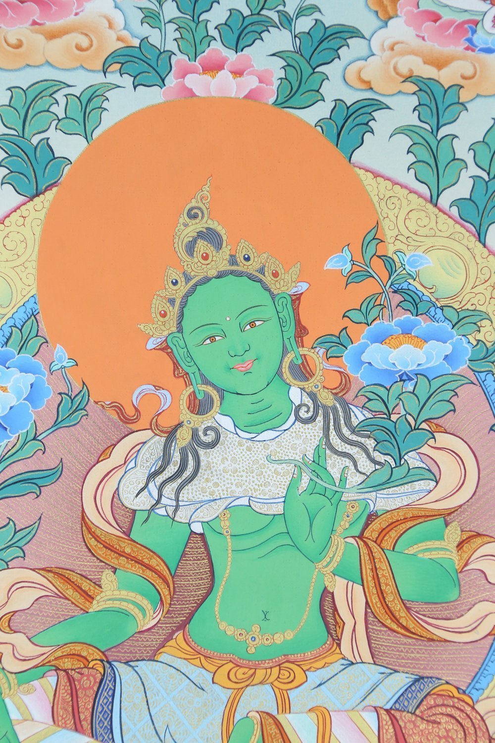 21 Tara Tibetan Thangka - Authentic Hand-Painted Buddhist Art for Meditation & Home Decor | Perfect for Spiritual Practice, Yoga Studios & Gift Giving