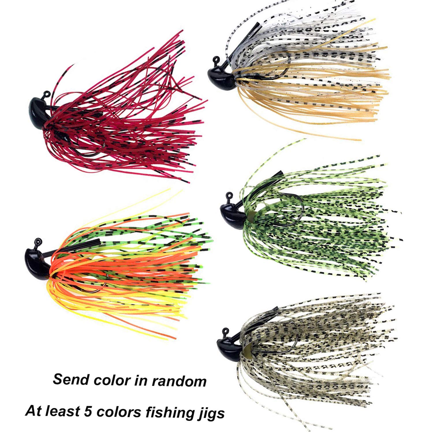 THKFISH Bass Tungsten Jig - Premium Weedless Swim Jigs for Bass Fishing (5-Pack, Multi-Color) - Perfect for Freshwater Fishing, Finesse Techniques & Heavy Cover Areas