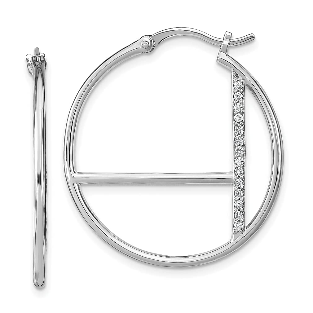 925 Sterling Silver Cubic Zirconia Hoop Earrings for Women - Elegant CZ Hoops Set, Hypoallergenic Fine Jewelry Gift for Her - Perfect for Parties, Weddings & Everyday Wear