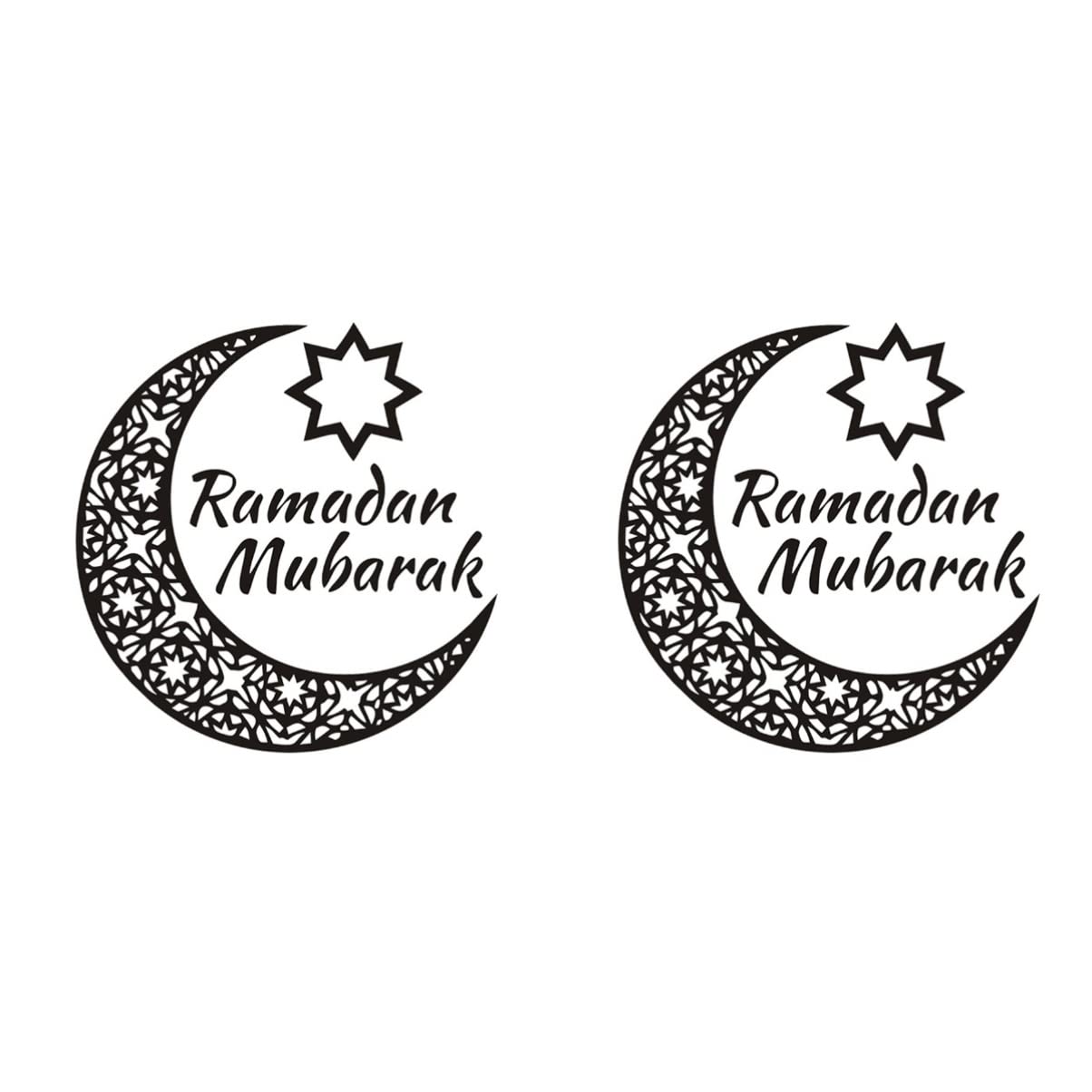 2 Pack Abaodam Mermaid Ramadan Wall Stickers - Ramadan Mubarak & Kareem Decals, Islamic Wall Art for Home Decor, Perfect for Muslim Holiday Celebrations & Festive Home Styling