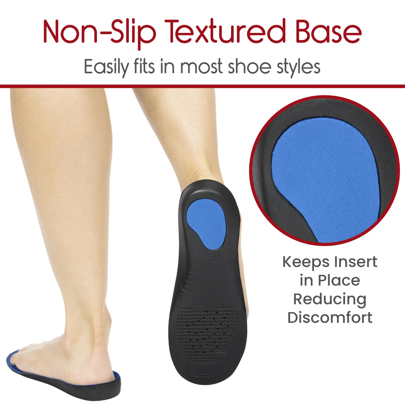 Ultra Thin Orthotic Insoles for Men & Women - High Arch Support for Flat Feet, Plantar Fasciitis, Heel Spurs & Metatarsalgia Pain Relief - Comfortable Shoe Inserts for Running, Walking & Daily Activities