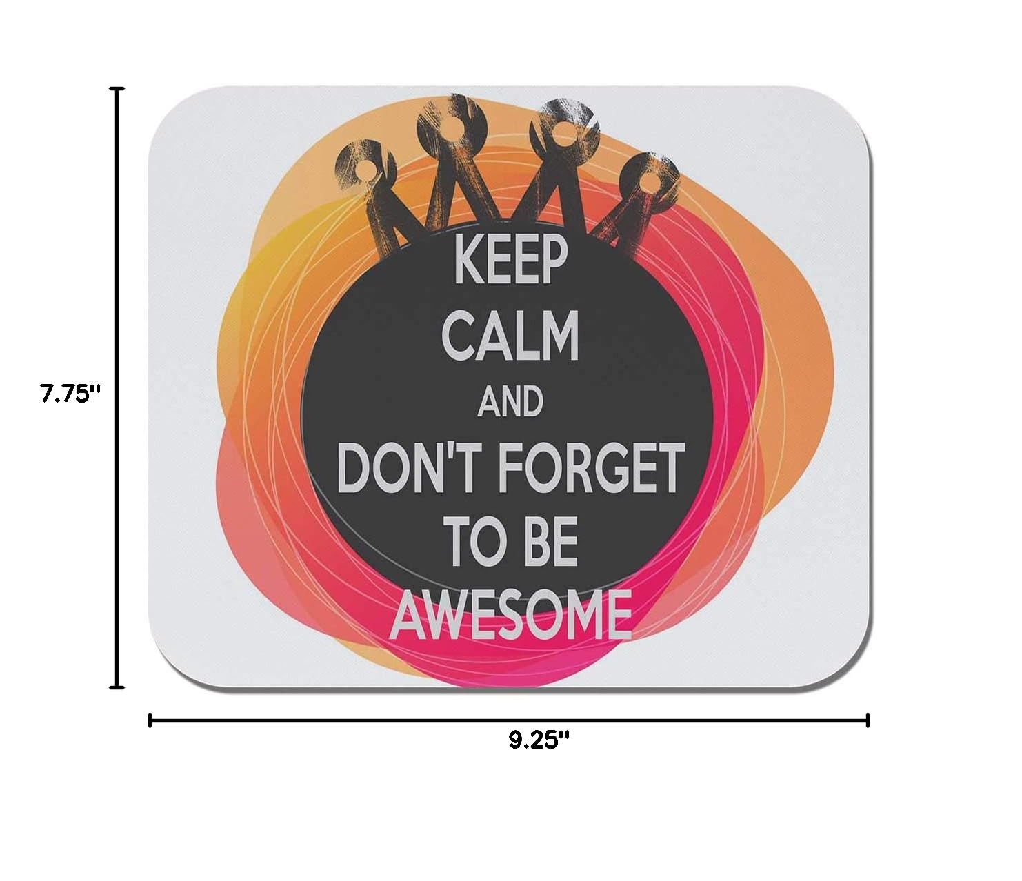 Makoroni Non-Slip Rubber Mouse Pad - Keep Calm and Don't Forget to Be Awesome - Perfect for Computer, Gaming, and Office Use - Ergonomic Desk Accessory for Comfortable Work & Play