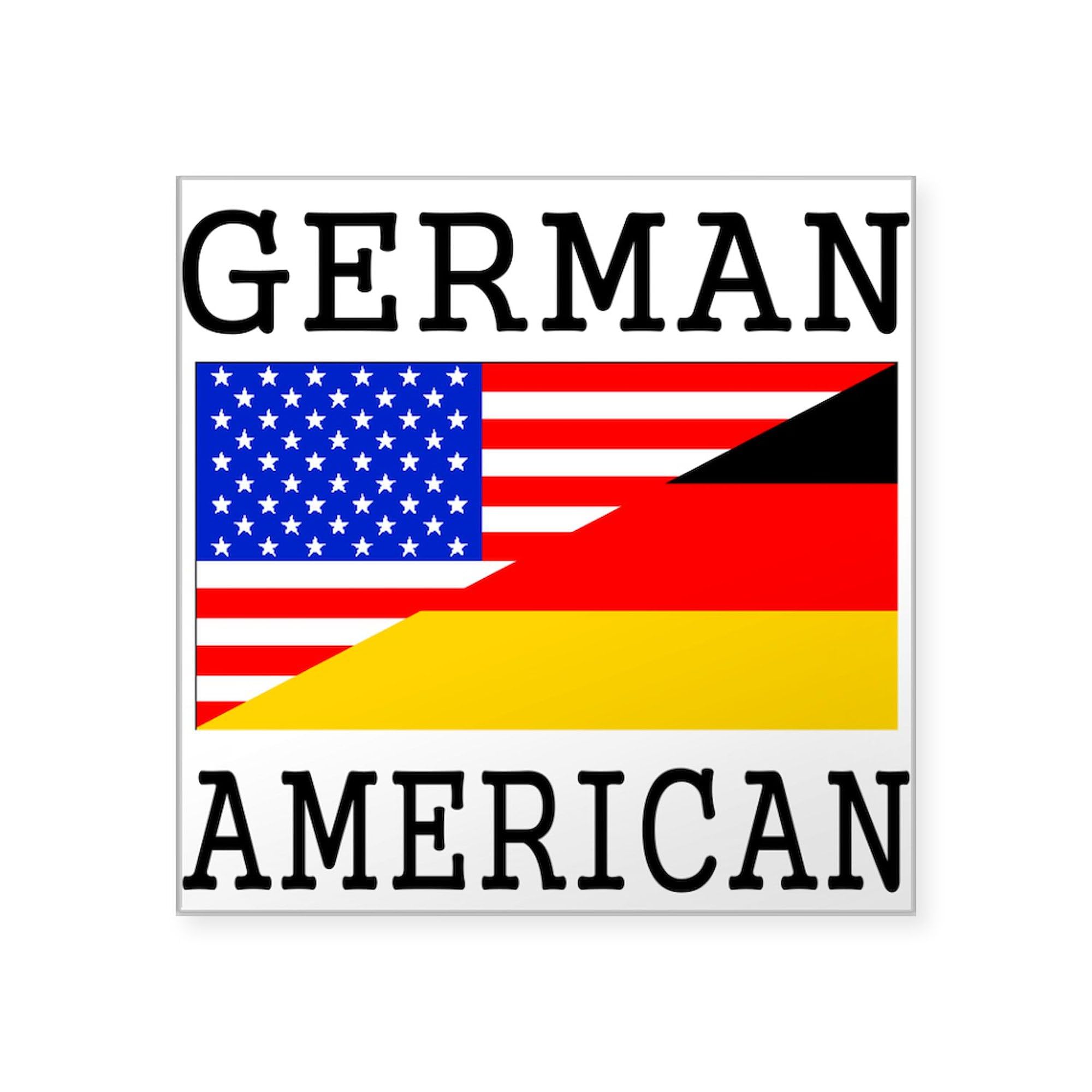 German American Flag Sticker - Patriotic Square Bumper Decal for Cars, Laptops & Windows | Durable Vinyl Decal for German-American Pride, Heritage & Cultural Celebration