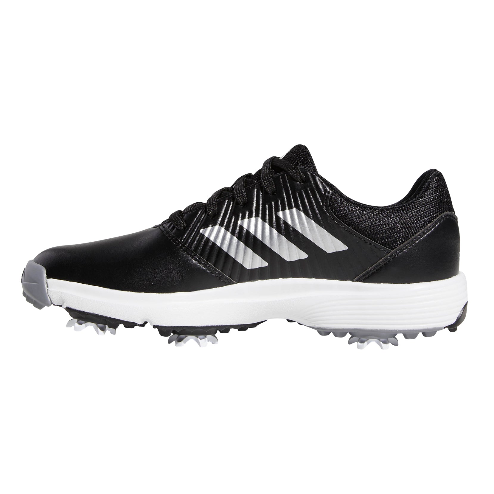 Adidas CP Traxion Black Junior Golf Shoes - Lightweight & Comfortable for Young Golfers - Perfect for Practice & Tournaments