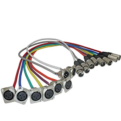 High-Quality XLR Pigtail Cables - 6 Female to 2 Male Connectors for Floor Boxes & Rack Panels - Perfect for Professional Audio Equipment and Studio Installations