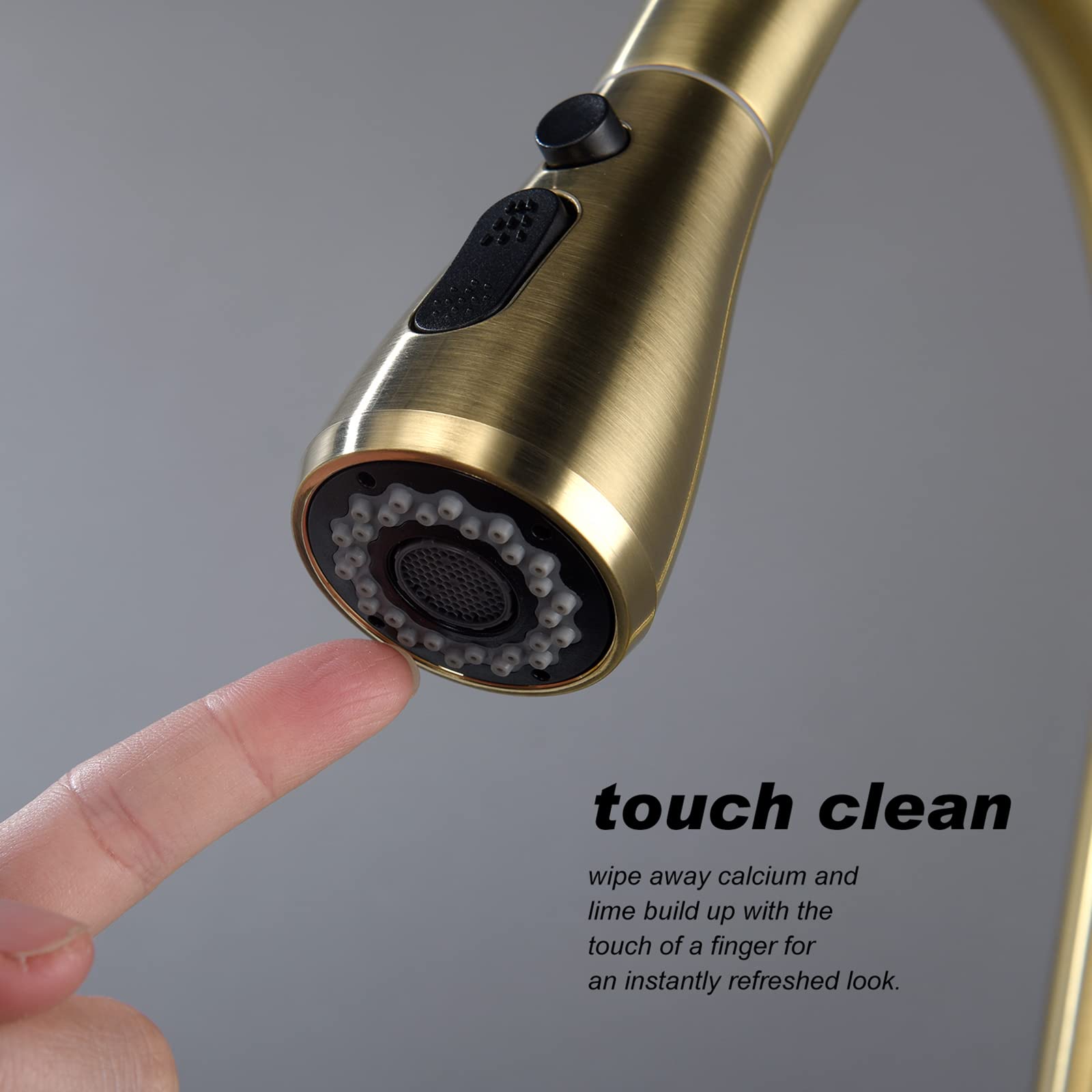 High Arc Pull Down Kitchen Faucet with Sprayer - Brushed Nickel Single Handle Sink Faucet for 1 or 3 Hole Installation - Modern Gold Finish for Easy Dishwashing & Food Prep